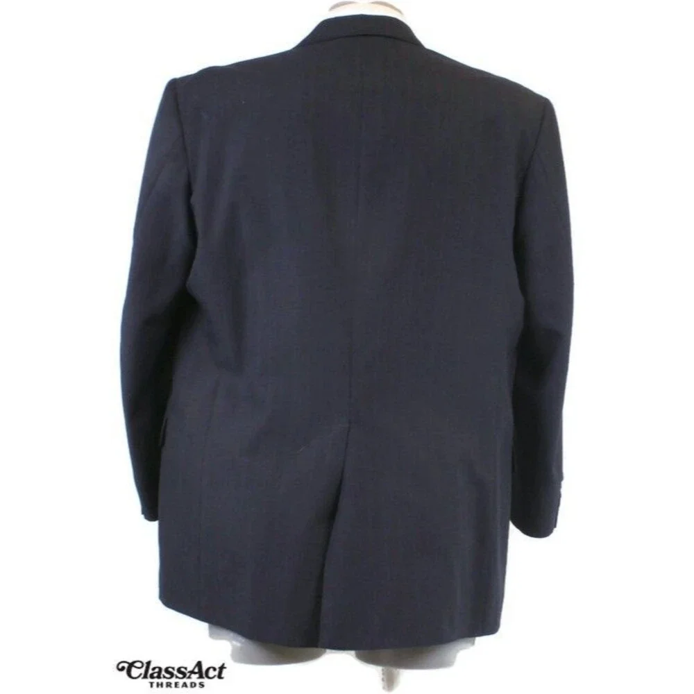 Unbranded Men 2 Piece Suit 2 Btn Blue Striped 46L Pleated Fronts 39